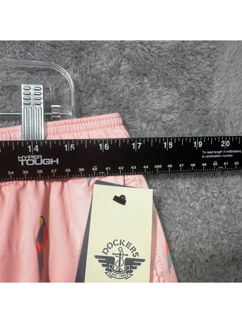 Dockers Swim Trunks Mens M Pink Parrot Print 7 Inch Inseam New $55 - Picture 3 of 8